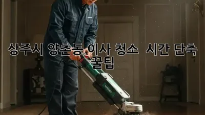 상주시 양촌동 이사 청소 🧹✨ 시간 단축 꿀팁!