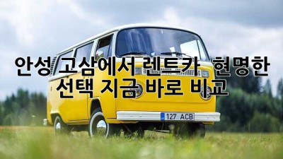 안성 고삼에서 렌트카? 🚗 현명한 선택, 지금 바로 비교!